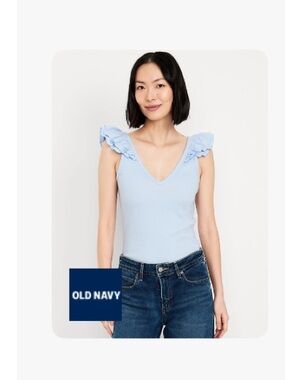 Old Navy Light Blue Vintage Crew-Neck T-Shirt